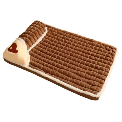 Winter Warm Dog Mat Plaid Bed for Cats Dogs Luxury Sofa for Small Medium Dogs Fluff Sleeping Removable Washable Pet Beds Z4U7