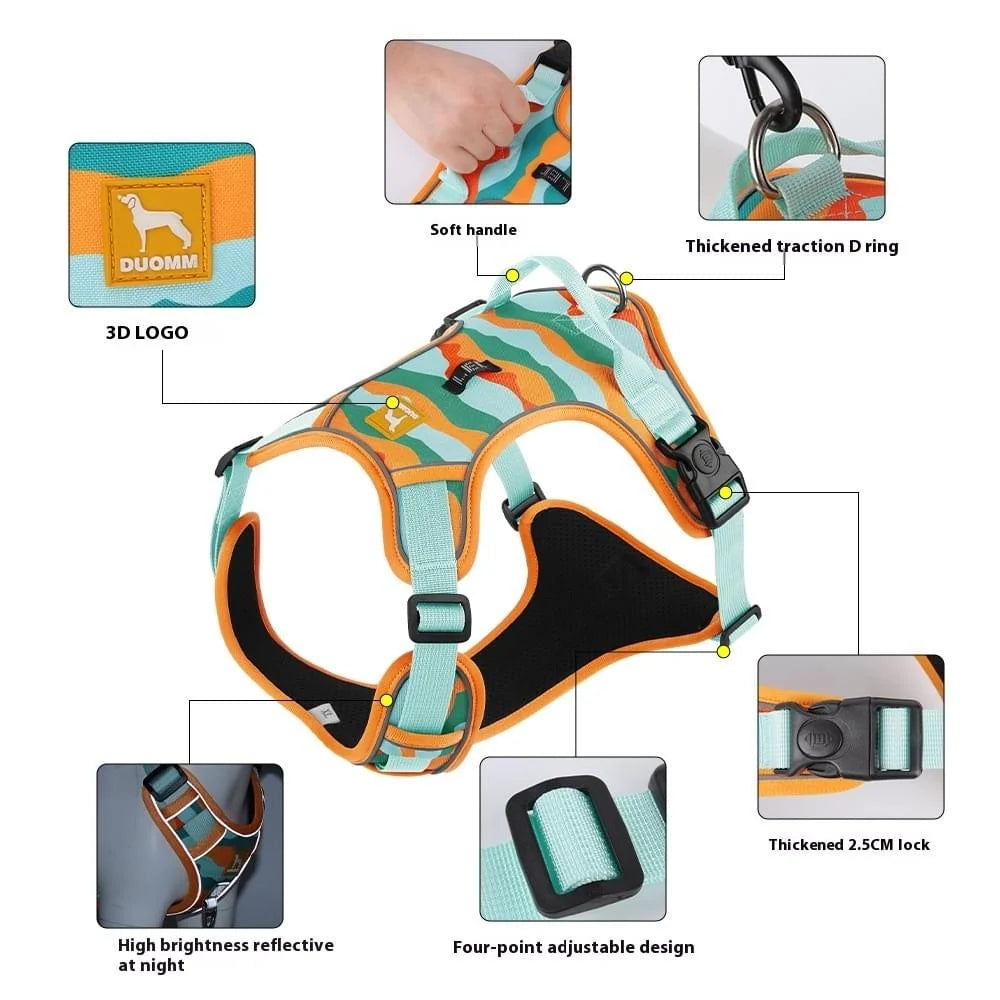 Dog Chest and Back Reflective Commuter Hand Holding Rope