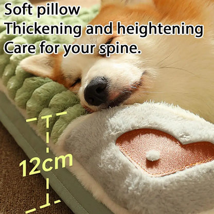 Winter Warm Dog Mat Plaid Bed for Cats Dogs Luxury Sofa for Small Medium Dogs Fluff Sleeping Removable Washable Pet Beds Z4U7