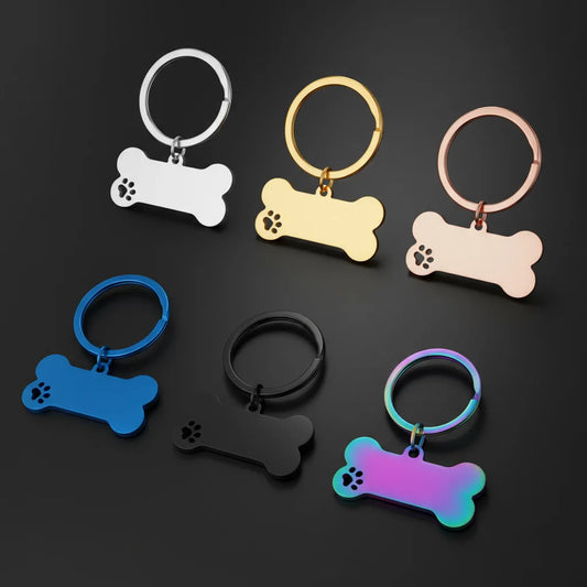 10Pcs Stainless Steel Blank Dog Tag Anti-Lost Engraved Pet Animal Collar Accessories Personalized Cat Puppy ID Plate Name Tags