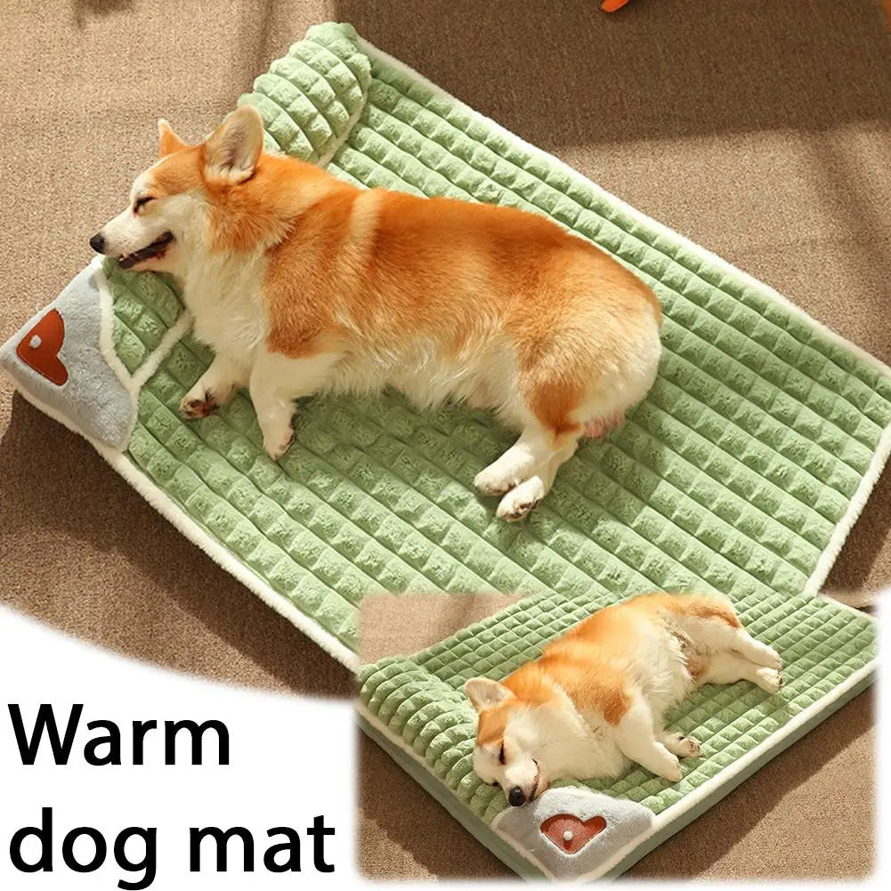 Winter Warm Dog Mat Plaid Bed for Cats Dogs Luxury Sofa for Small Medium Dogs Fluff Sleeping Removable Washable Pet Beds Z4U7