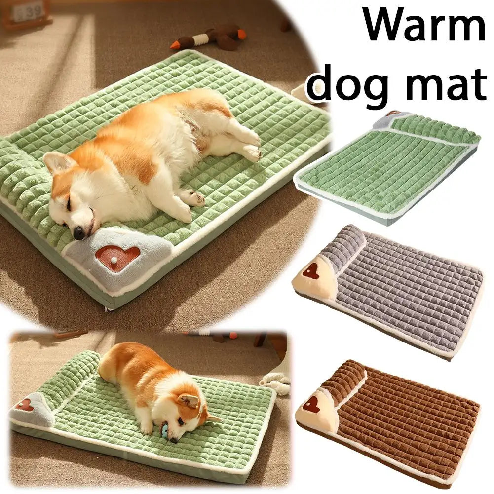 Winter Warm Dog Mat Plaid Bed for Cats Dogs Luxury Sofa for Small Medium Dogs Fluff Sleeping Removable Washable Pet Beds Z4U7