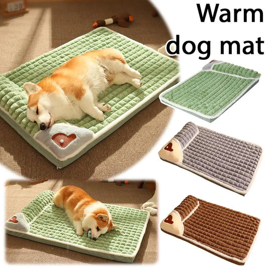 Winter Warm Dog Mat Plaid Bed for Cats Dogs Luxury Sofa for Small Medium Dogs Fluff Sleeping Removable Washable Pet Beds Z4U7